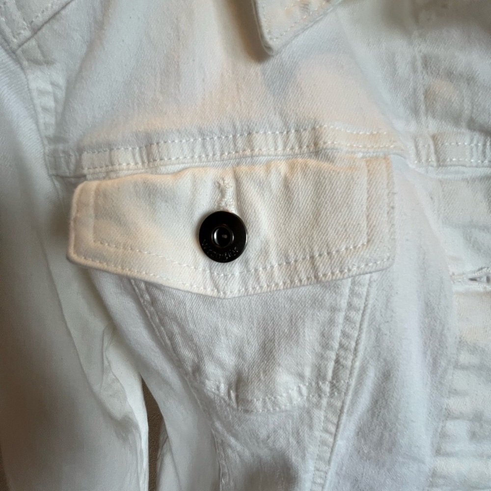 Women's White Denim Jacket - Picture 3 of 10